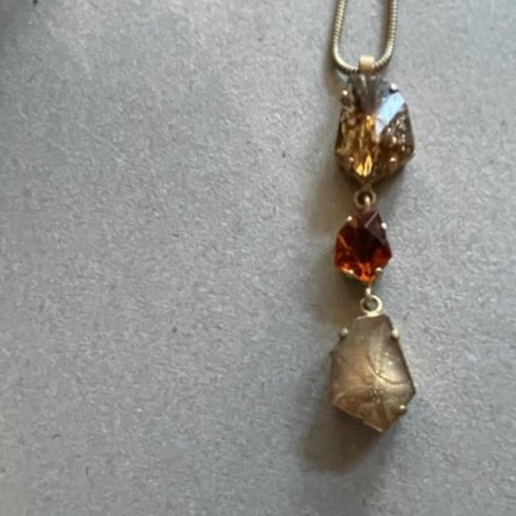 GUBO Metallic Hand-Blown Glass Fused w/ Fine Gold, Brass Chain in 22Kt Finish - Picture 9 of 10